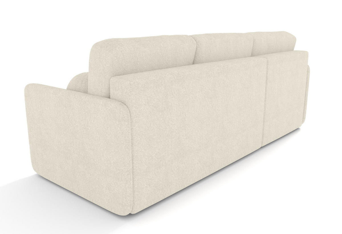 ECKSOFA MONDI Ecru - Ecru/Schwarz, Kunststoff/Textil (212/142cm) - Luxkor24