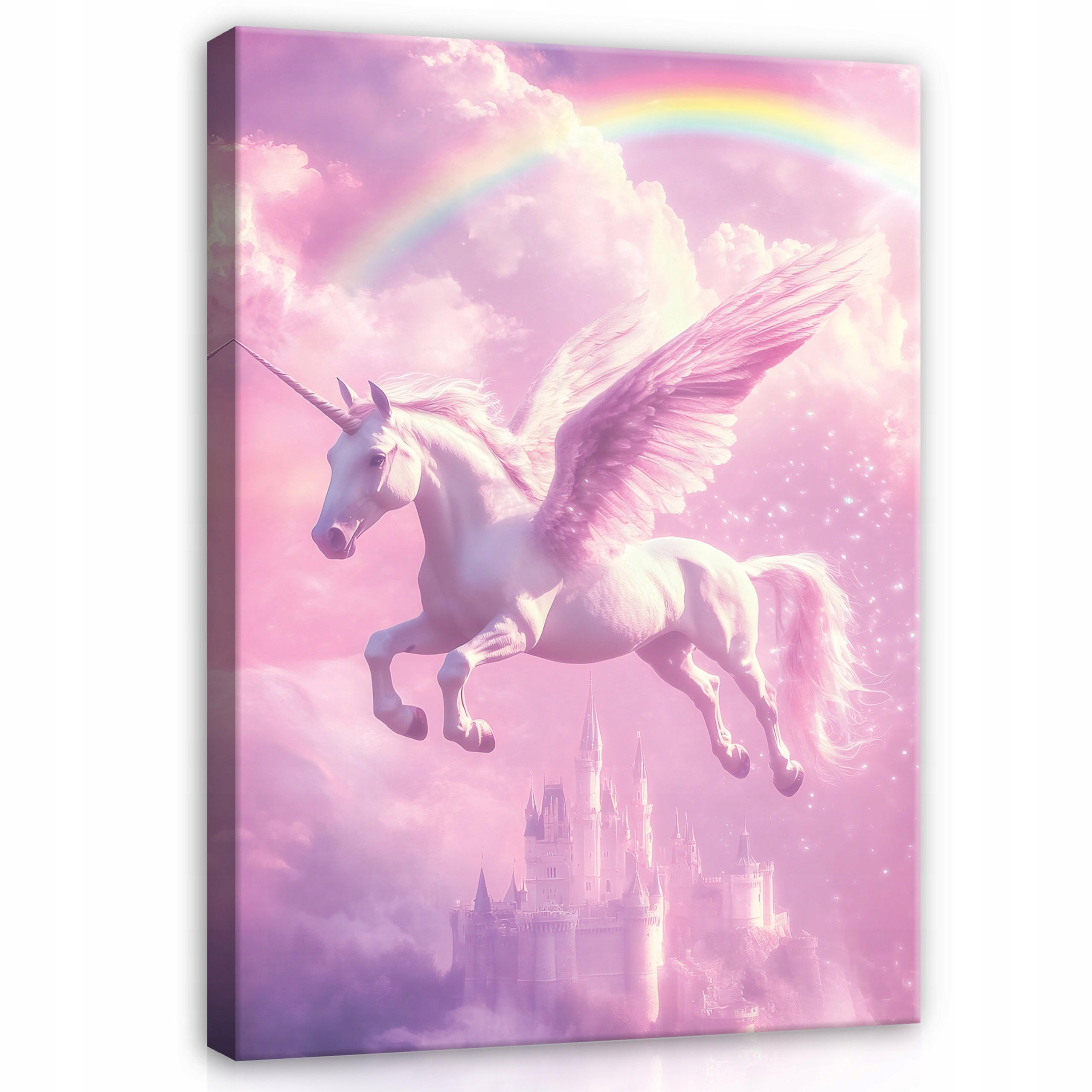 LEINWANDBILD Mädchen Einhorn Rosa 40x60 cm - Multicolor, Holzwerkstoff (40/60cm) - Wallarena
