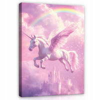 LEINWANDBILD Mädchen Einhorn Rosa 40x60 cm - Multicolor, Holzwerkstoff (40/60cm) - Wallarena