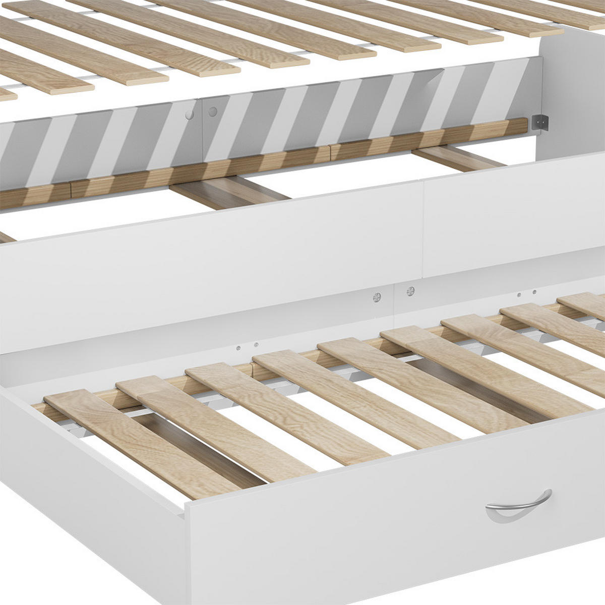 KINDERBETT Jaspar Weiß 90x200 cm mit Lattenrost, ohne Matratze - Weiß, Holzwerkstoff (204/53/94cm) - VitaliSpa
