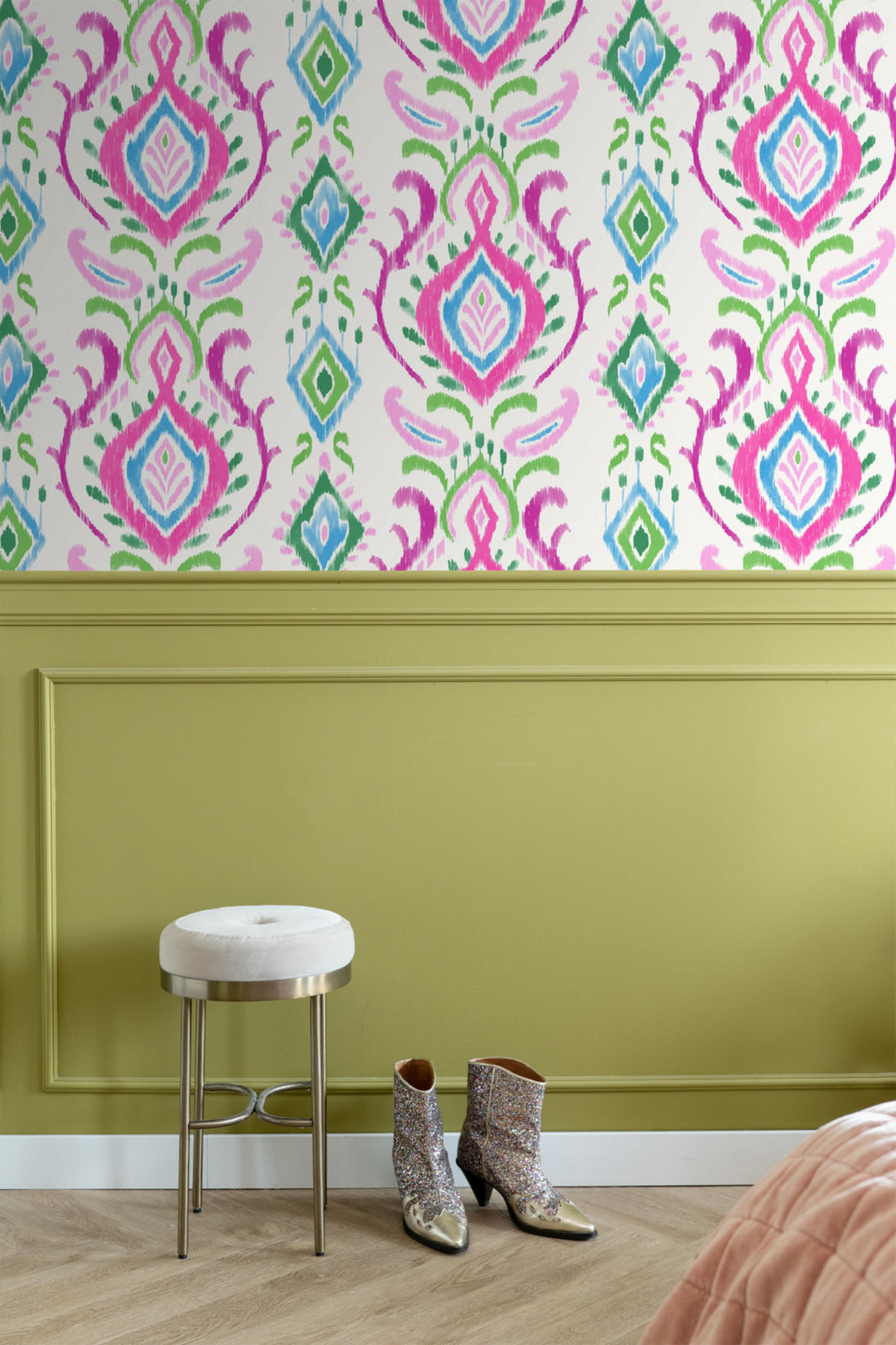 TAPETE Barockmuster 53 cm x 10.05 m - Pink, Papier (53/1000cm) - ESTAhome