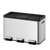 MÜLLEIMER rechteckig 30 Liter 37,1x59,5x32,1 cm, Edelstahl Silber - Silberfarben, Metall (59.5/37.1/32.1cm) - PROREGAL