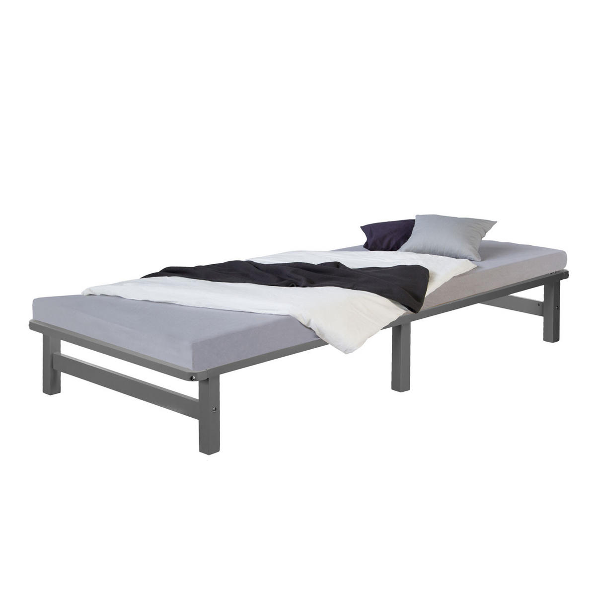 HOLZBETT Palettenbett 90/200 cm grau - Grau, Holz (90/200cm) - Homestyle4u