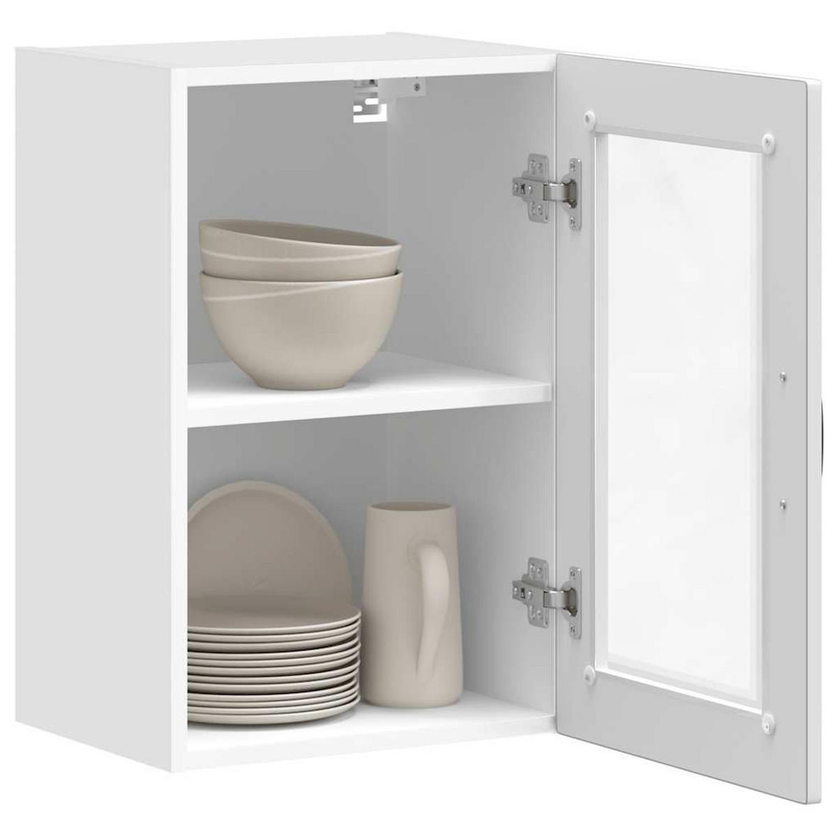 KÜCHEN-HÄNGESCHRANK Mit Glastür Weiss - Weiß, Holzwerkstoff (31/60/40cm) - vidaXL
