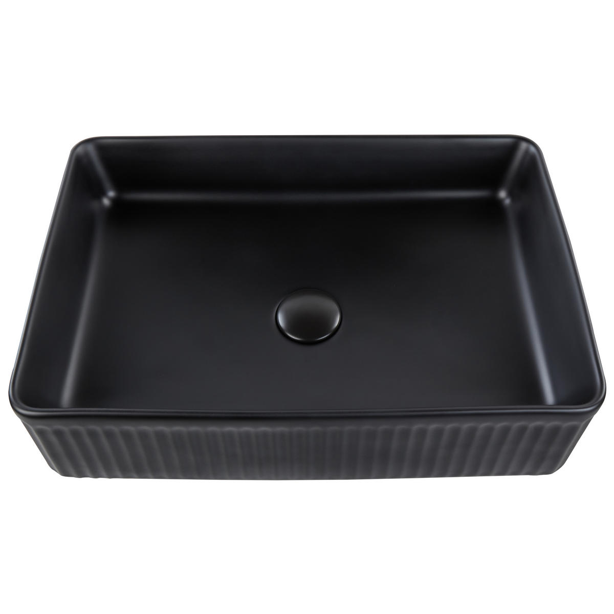 UMYVADLO NA DESKU Černé 50/34 cm Keramika Geldo - černá, keramika (50/13/34cm) - Beliani