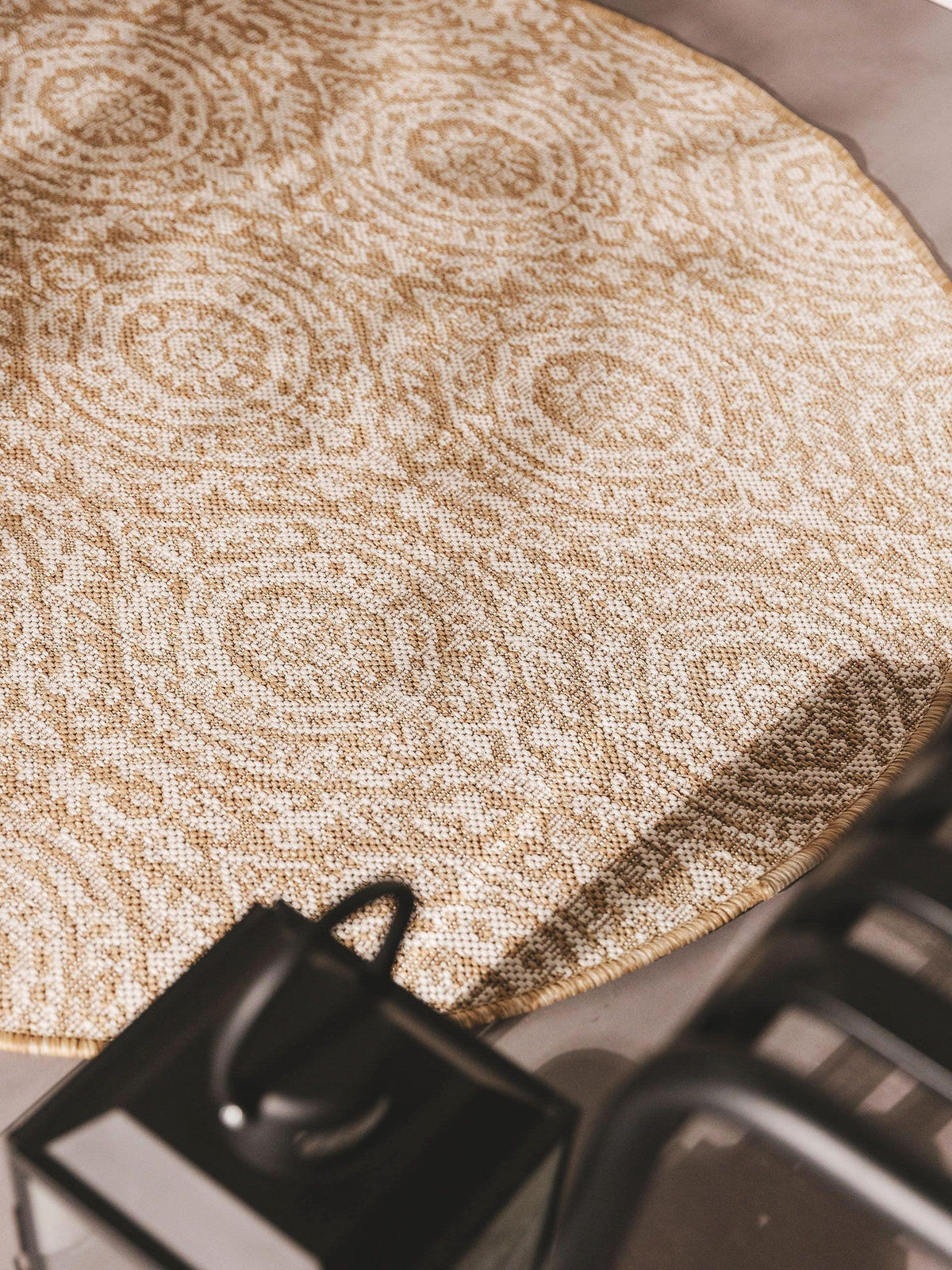 OUTDOORTEPPICH rund Cleo Cream/Beige ø 120 cm rund - Creme, Textil (120/120cm) - benuta Nest