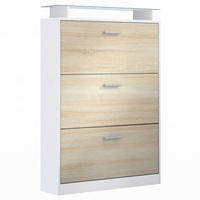 SCHUHSCHRANK Lavia Front in Eiche sägerau - Eiche San Remo, Holzwerkstoff (89/128/23cm) - Vladon