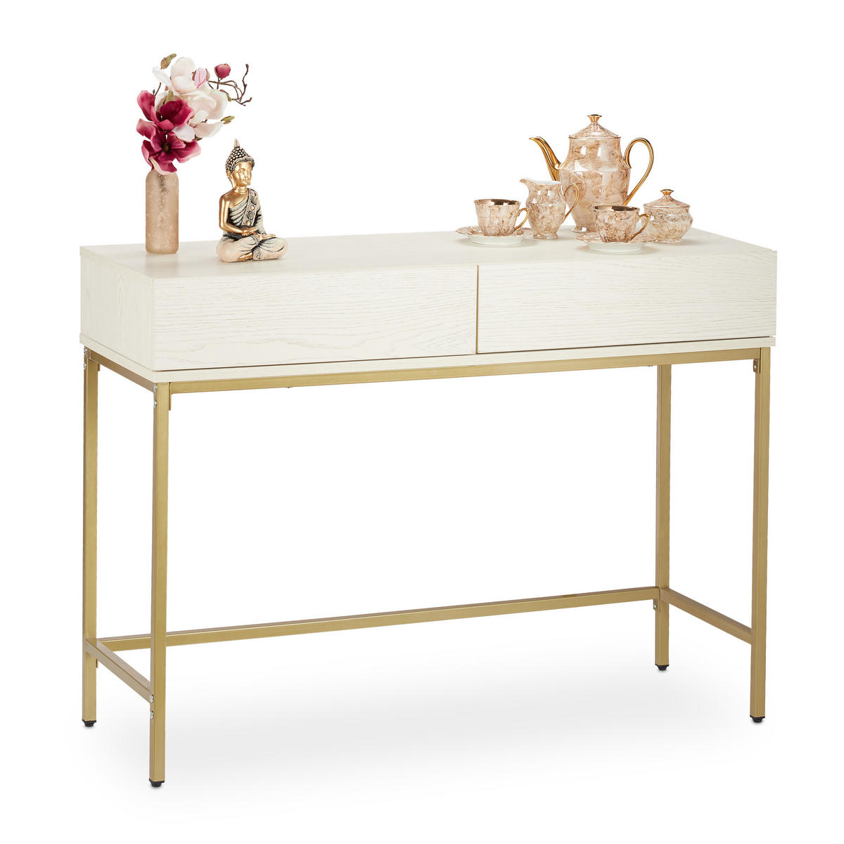 KONSOLENTISCH - Multicolor, Holzwerkstoff/Metall (40/110.5/80.5cm) - Relaxdays