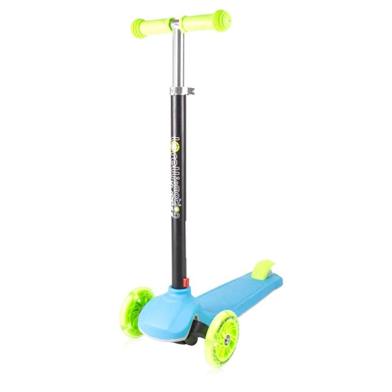KINDERROLLER Yuppee hellblau 3 PU-Räder mit Licht, höhenverstellbar, Bremse - Blau, Metall (46/24/90cm) - Lorelli
