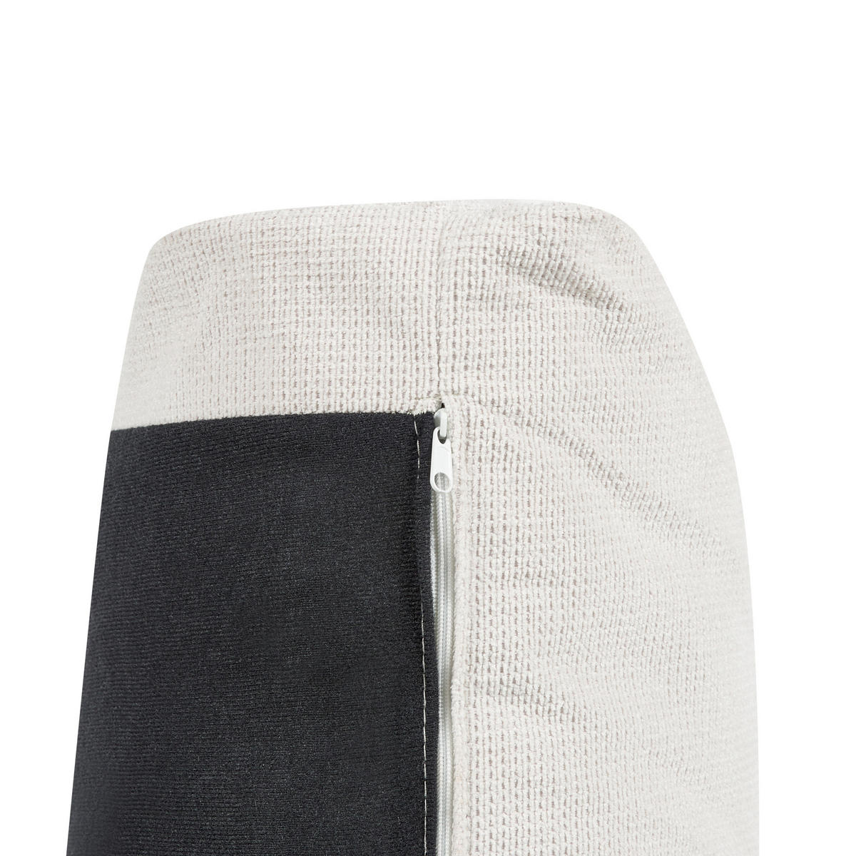 3-SITZER-ECKSOFA cremeweiß linksseitig Maloy - Schwarz/Weiß, Textil (272/189cm) - Beliani