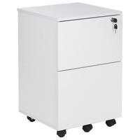 AKTENSCHRANK weiß 2 Schubladen mit Rollen Johnson - Schwarz/Weiß, Holzwerkstoff (40/62/40cm) - Beliani
