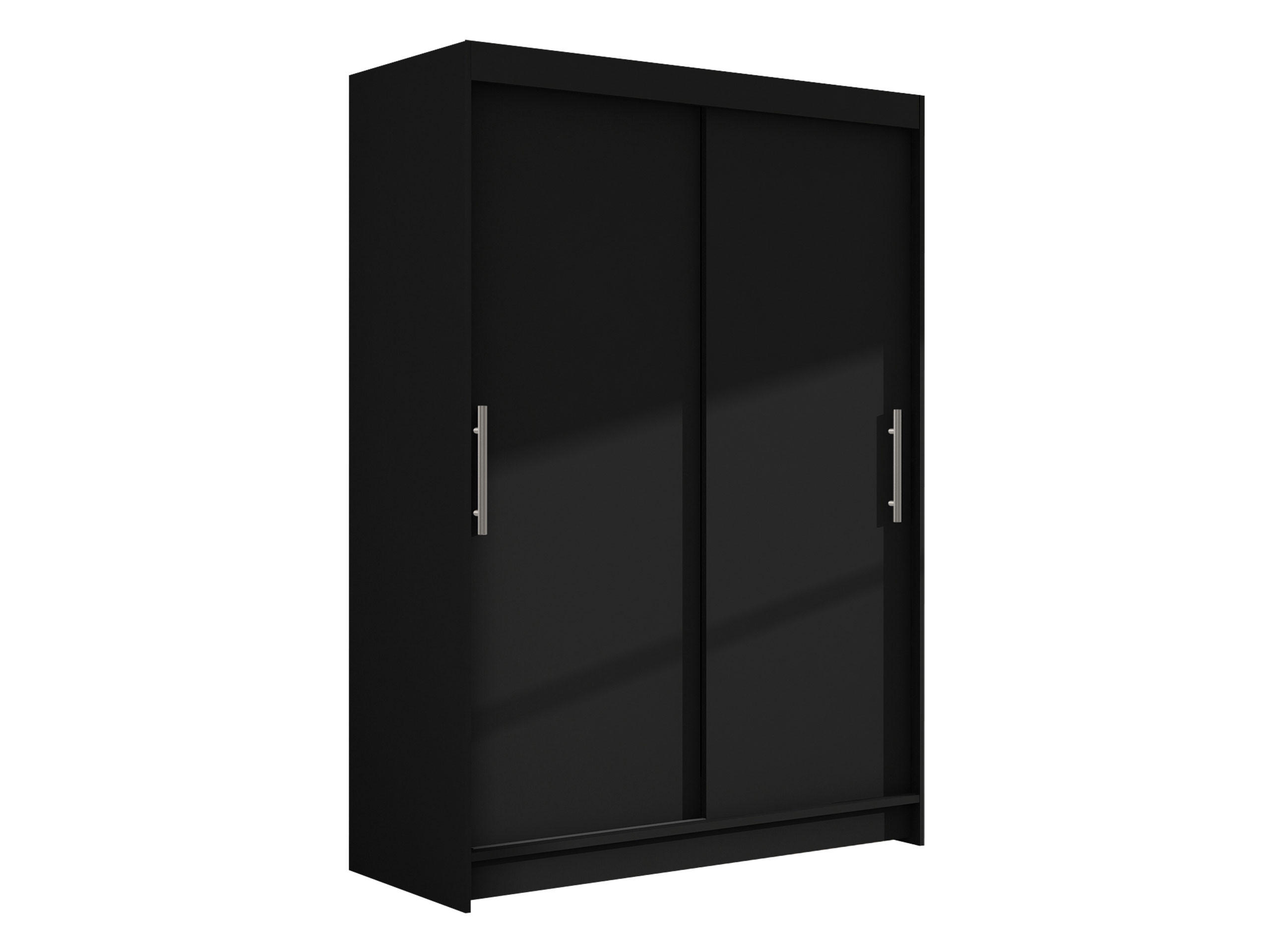 KLEIDERSCHRANK Miami I - Silberfarben/Schwarz, Holzwerkstoff/Kunststoff (120/200/58cm) - MIRJAN24
