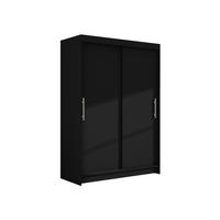 KLEIDERSCHRANK Miami I - Silberfarben/Schwarz, Holzwerkstoff/Kunststoff (120/200/58cm) - MIRJAN24
