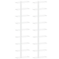 WAND-WEINREGAL Für 9 Flaschen 2er set Weiß Eisen - Weiß, Metall (24/98/9.5cm) - vidaXL