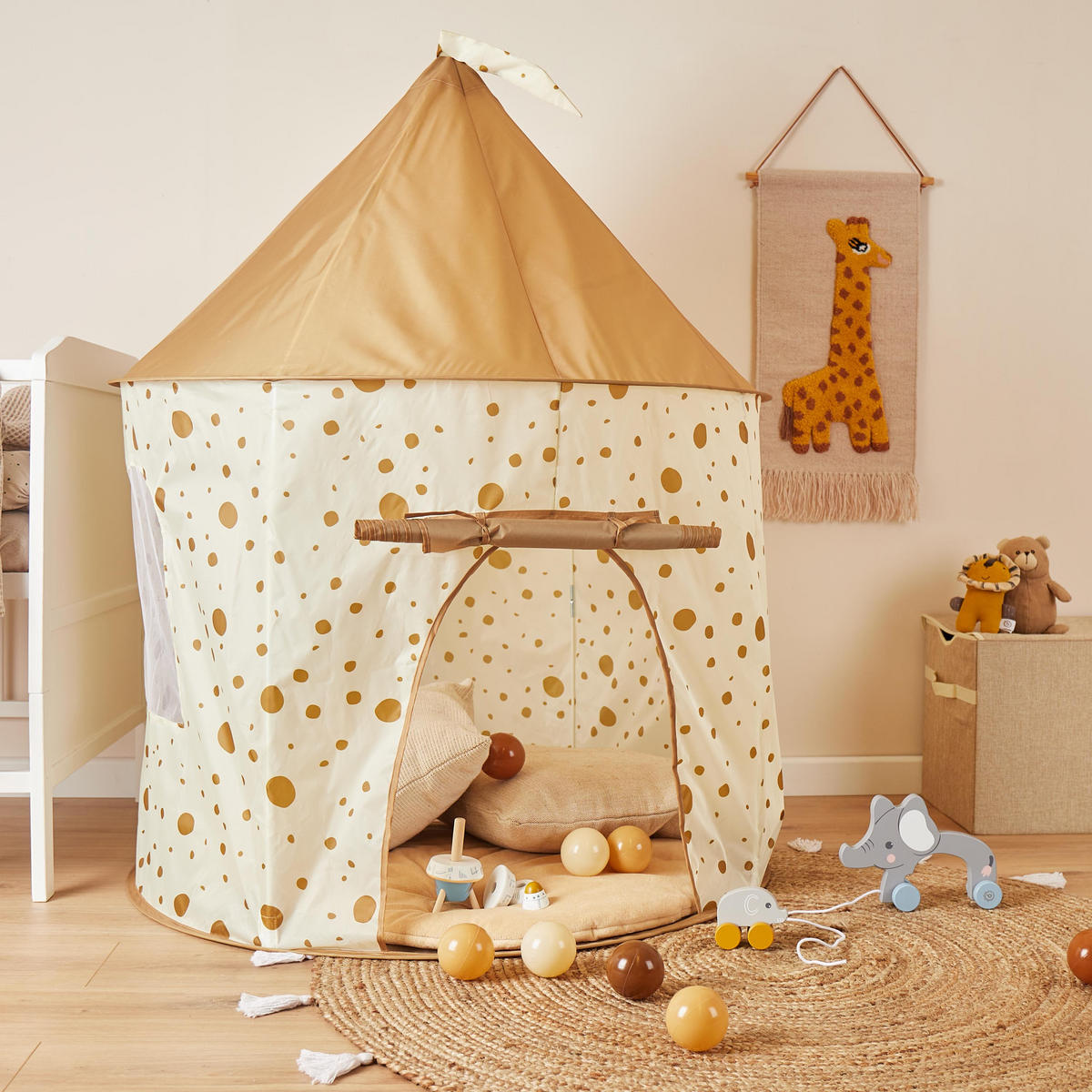 KINDERZELT für Drinnen Pop up Dots - Multicolor, Textil (105/105cm) - Bieco Spielwaren