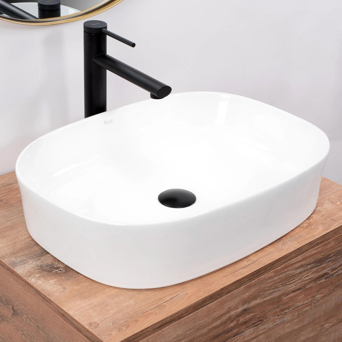 AUFSATZWASCHBECKEN Rea Angie - Weiß, Keramik (38/11.5/52cm) - REA