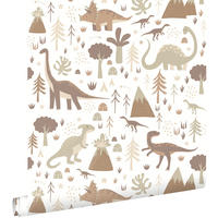 TAPETE Dinosaurier 50 x 900 cm - Weiß, Papier (50/0.1cm) - ESTAhome