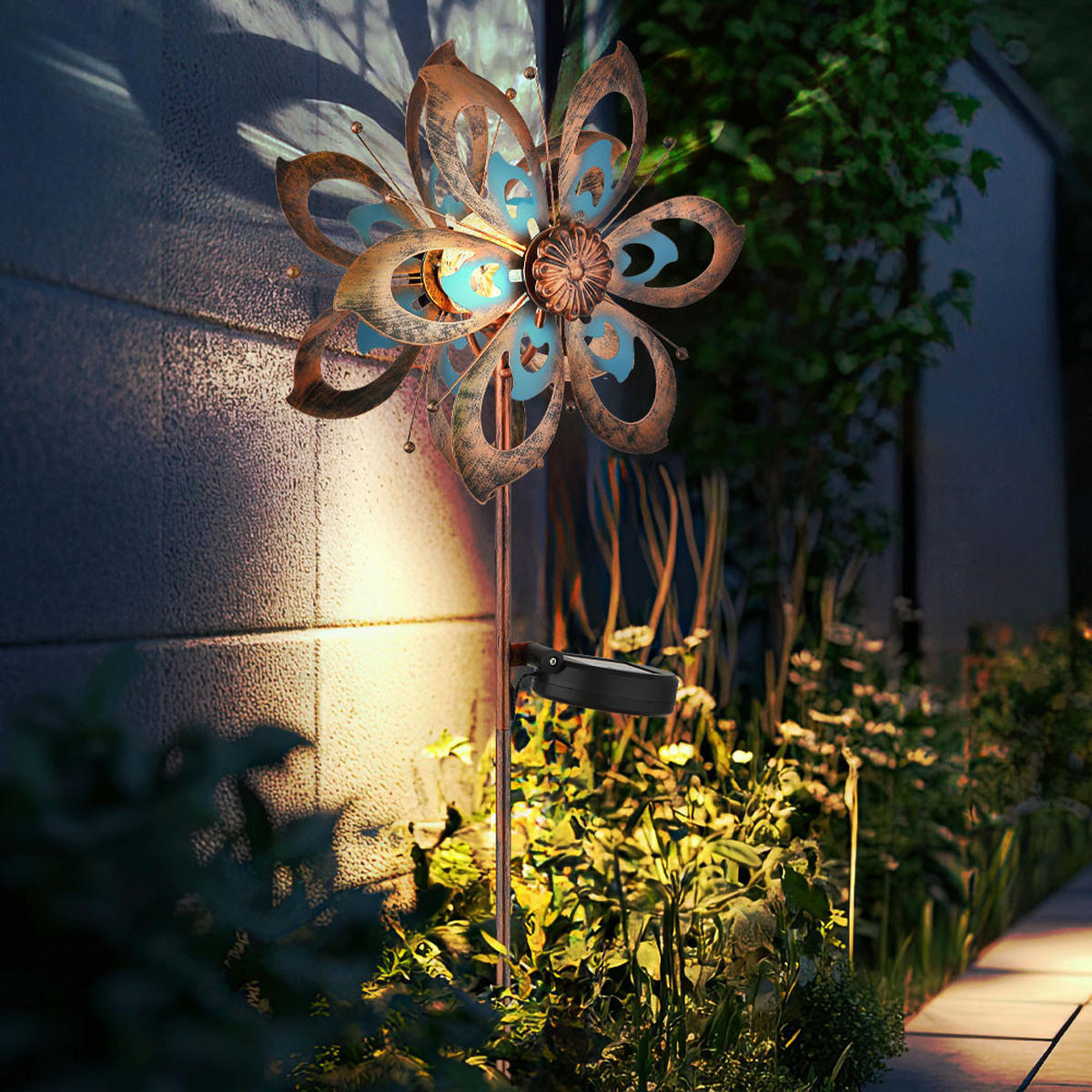 LED AUSSENLEUCHTE Metall Gold - Goldfarben, Glas (22.5/12/92cm) - Globo Lighting