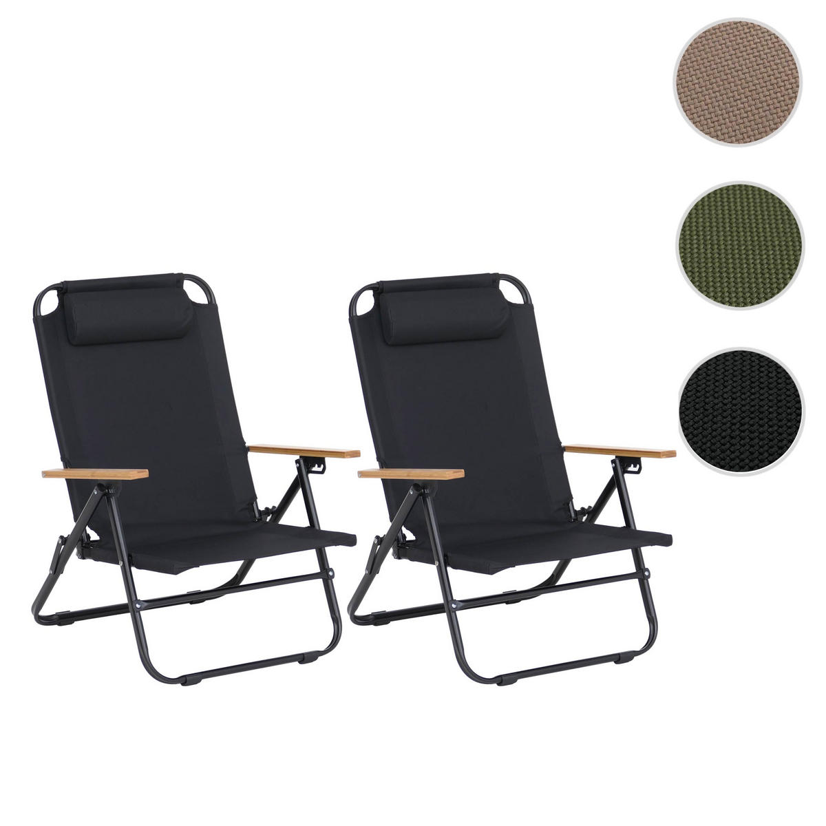 CAMPINGSTUHL Schwarz - Schwarz, Metall (61/85/67cm) - MCW