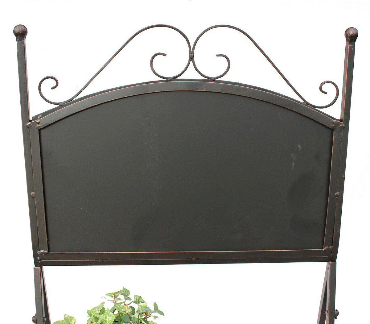 BLUMENTREPPE aus Metall mit Kreidetafel 108 cm 130837 - Braun, Metall (42/108/29cm) - DanDiBo