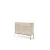 KOMMODE - kommode Melody II 2D2S Beige + Gold - Beige/Goldfarben, Holzwerkstoff (104/83/39cm) - Möblo