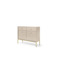 KOMMODE - kommode Melody II 2D2S Beige + Gold - Beige/Goldfarben, Holzwerkstoff (104/83/39cm) - Möblo