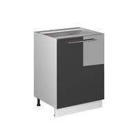 SPODNÍ SKŘÍŇKA KUCHYŇSKÉ LINKY Fame-Line, Antracitový vysoký lesk/Bílá, 60 cm 1 dvířka bez pracovní desky - bílá/vysoce lesklá černá, kompozitní dřevo (60/82/51.6cm) - Vicco