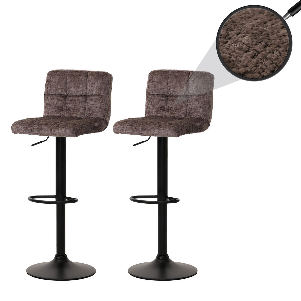 BARHOCKER Braun 2er-Set - Braun, Textil (38/107/41cm) - MCW