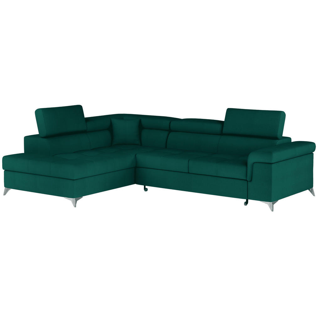 Thumbnail - Eltap Ecksofa, Dunkelgrün, Textil, Uni, 4-Sitzer, Ottomane links,L-Form, 275x202 cm, Wohnzimmer, Sofas & Couches, Wohnla...