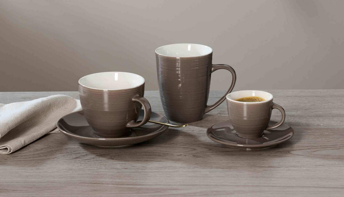 BECHER Suomi Braun 310 ml 6er Set - Braun, Keramik (0.31L) - Ritzenhoff Breker
