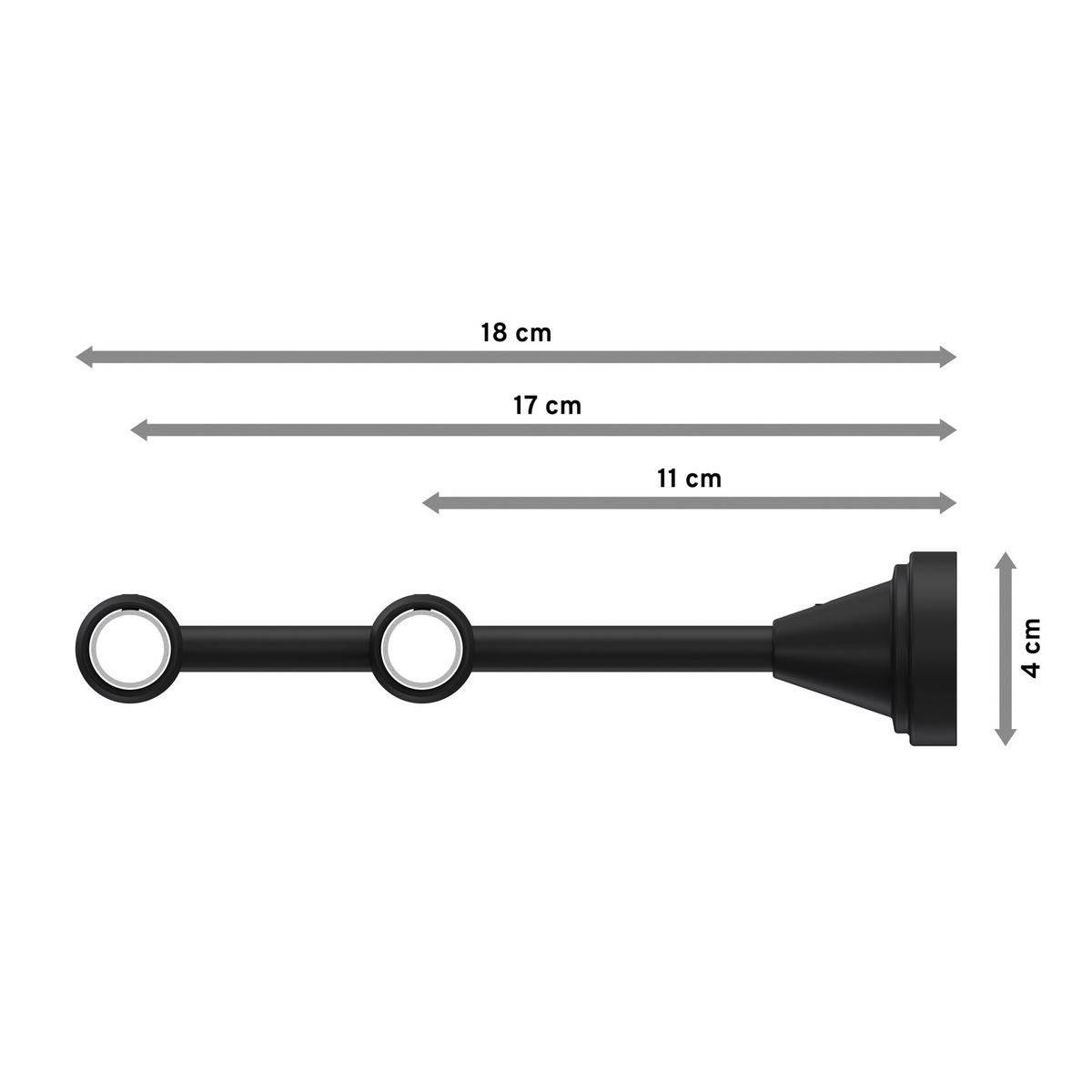 GARDINENSTANGEN-SET Primus Alessia 480 cm (geteilt in 3 x 160 cm), 2-läufig, 16 mm Ø Schwarz - Schwarz, Metall (480cm) - INTERDECO