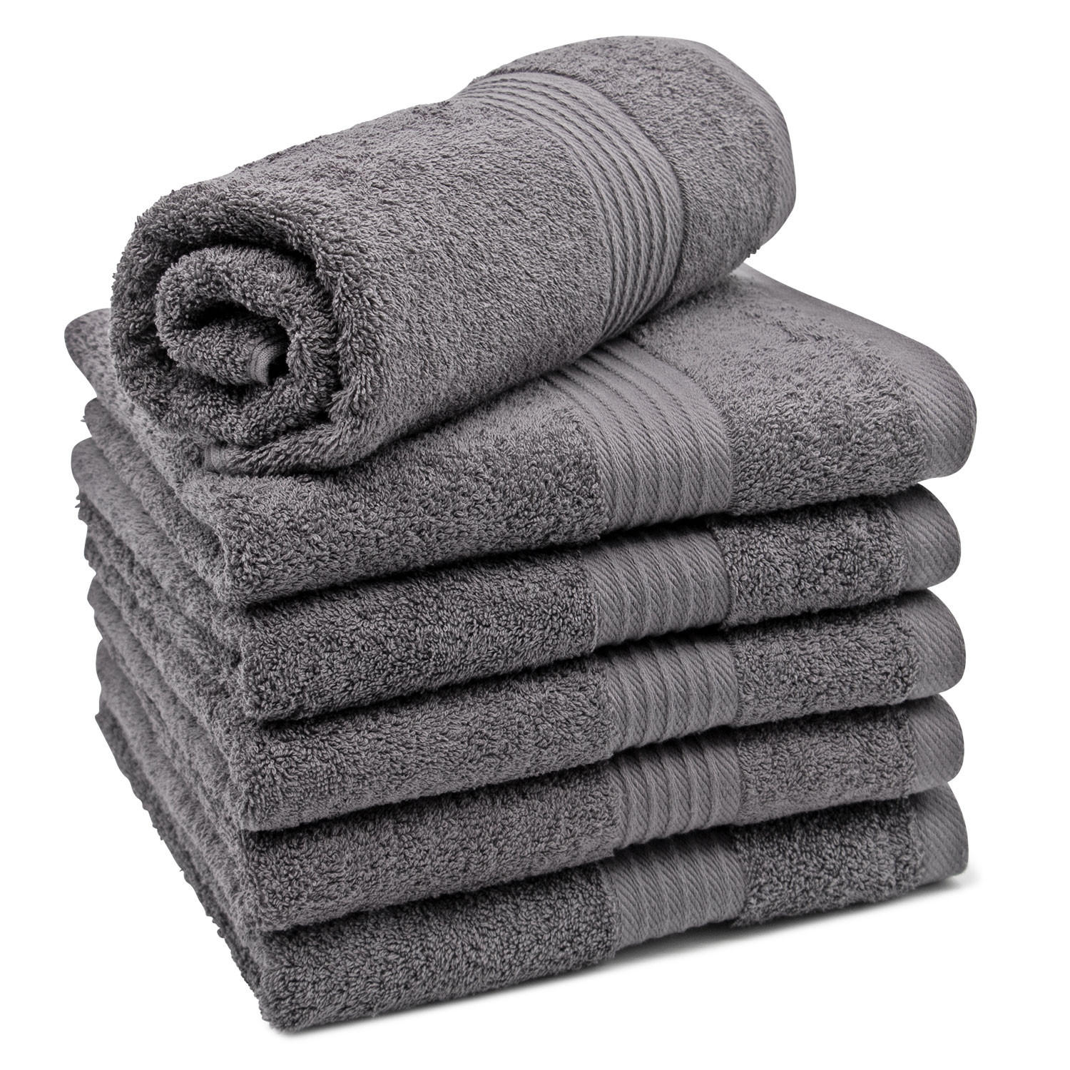 HANDTÜCHER, 6er-Set, 50x100 cm, 100% Baumwolle, Grau - Anthrazit, Textil (50/100cm) - Zollner