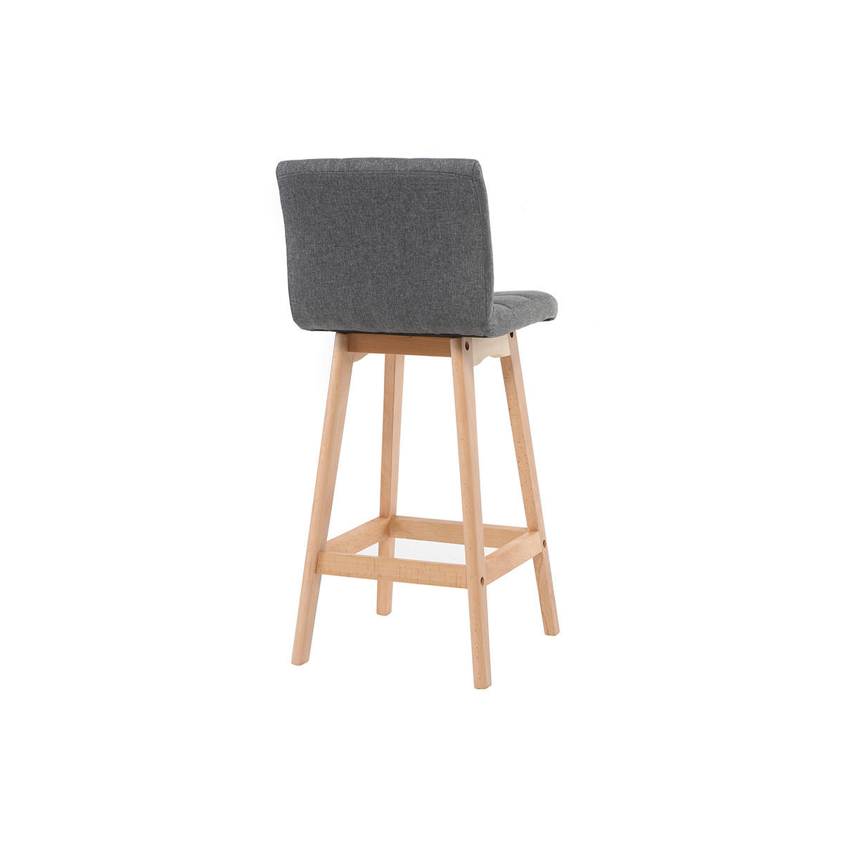 BARHOCKER Design Holz Dunkelgrau 65 cm 2er-Set KLARIS - Dunkelgrau, Holz (47/93/40cm) - Miliboo