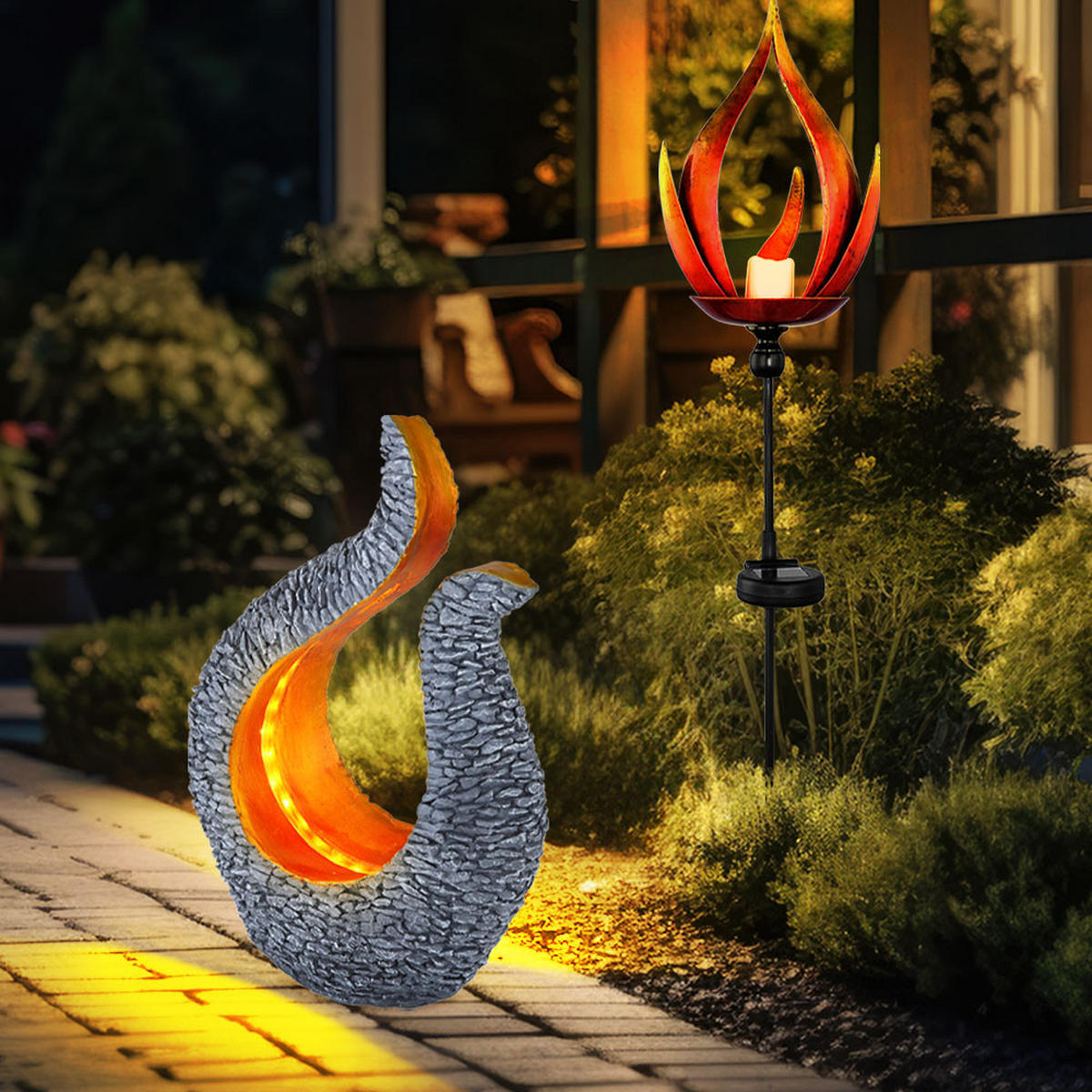 LED AUSSENLEUCHTE Metall Schwarz 2er Set - Schwarz, Metall (18/18/93cm) - Globo Lighting