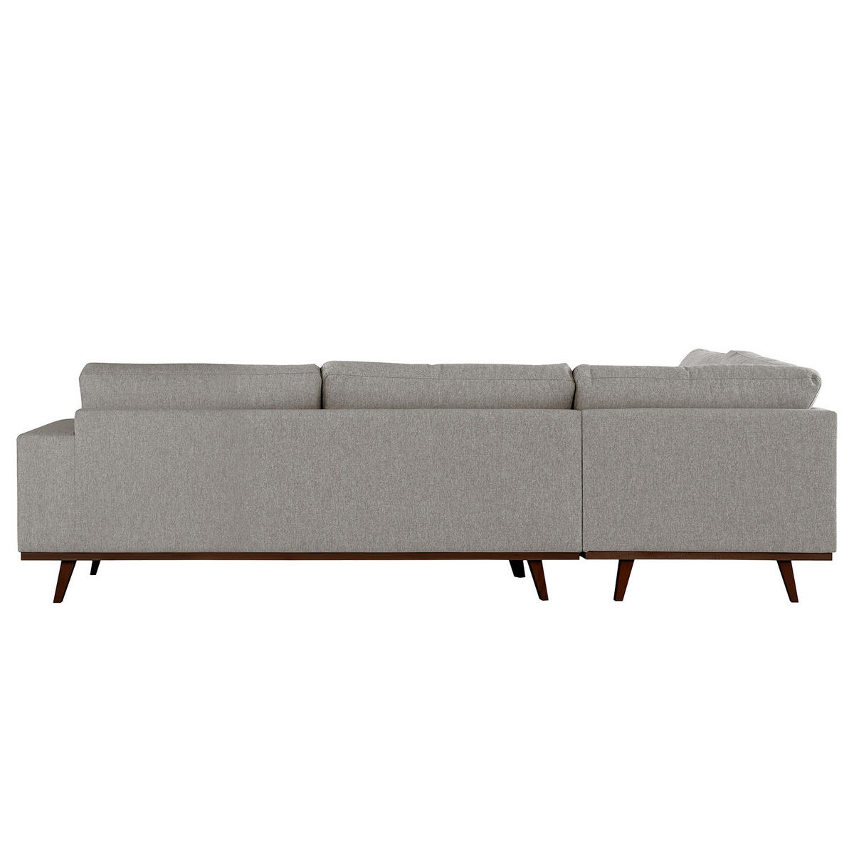 ECKSOFA mit Ottomane - Graubraun/Buchefarben, Buchenholz/Textil (287/219cm) - home24