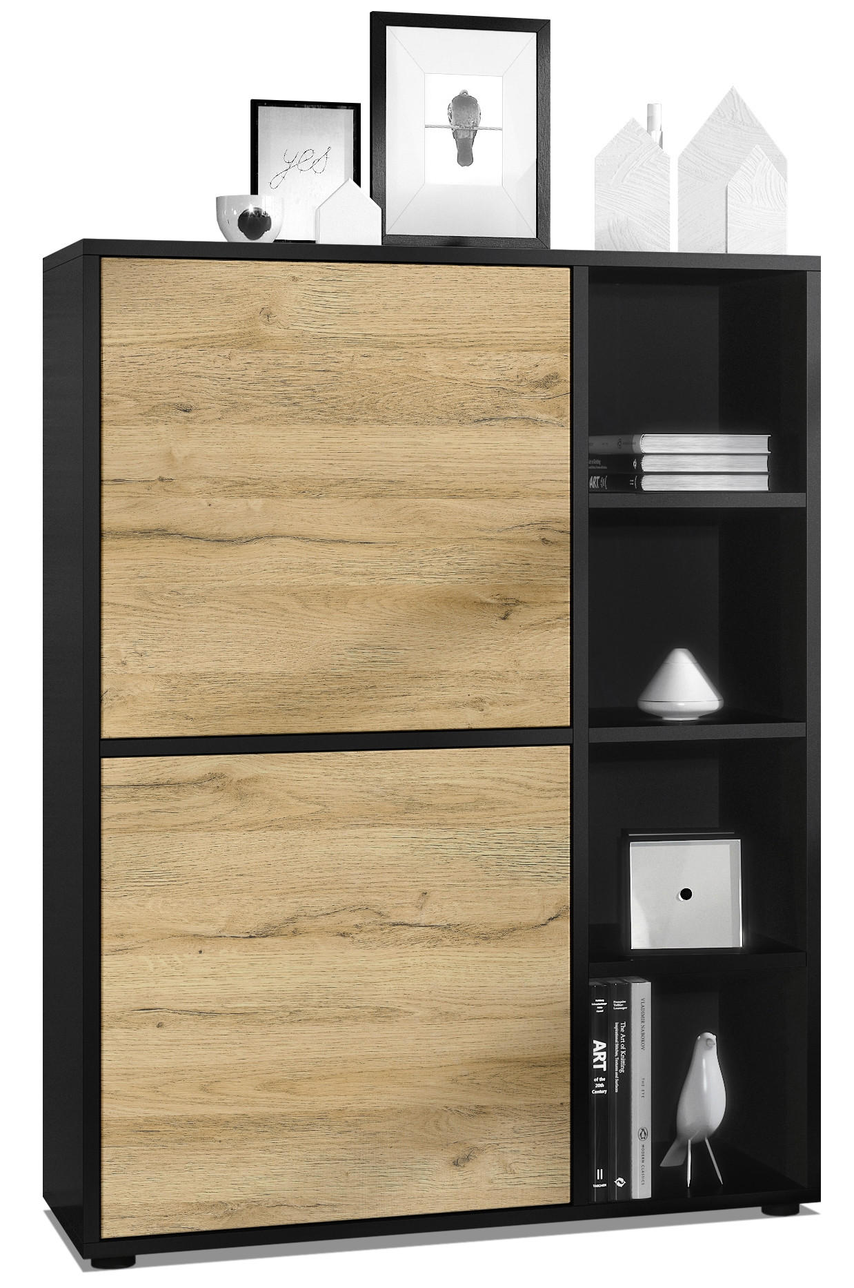 HIGHBOARD Cuba Türen in Eiche Natur - Eichefarben, Holzwerkstoff (79/105.5/35.5cm) - Vladon