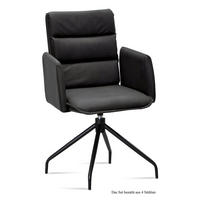 ARMLEHNSTUHL drehbar (4er-Set) Donica 52x92x60 Schwarz/Anthrazit - Anthrazit/Schwarz, Kunststoff (60/92/52cm) - 58aufmkessel