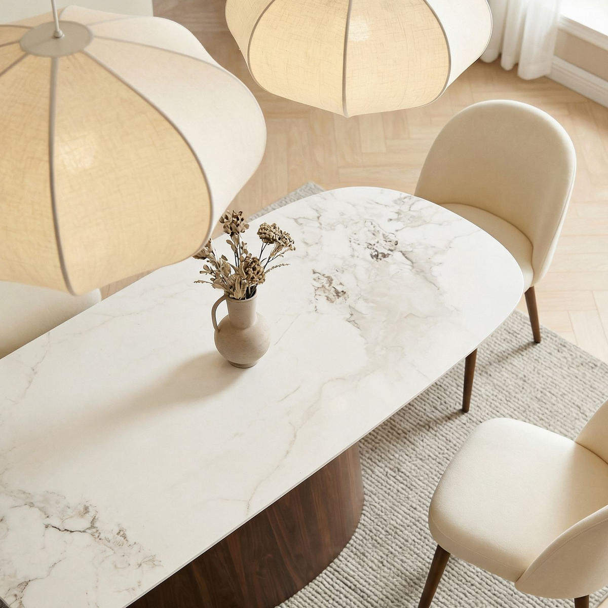 ESSTISCH NAMOS Marmor weiß - Weiß, Holzwerkstoff (90/180/75cm) - IDIMEX