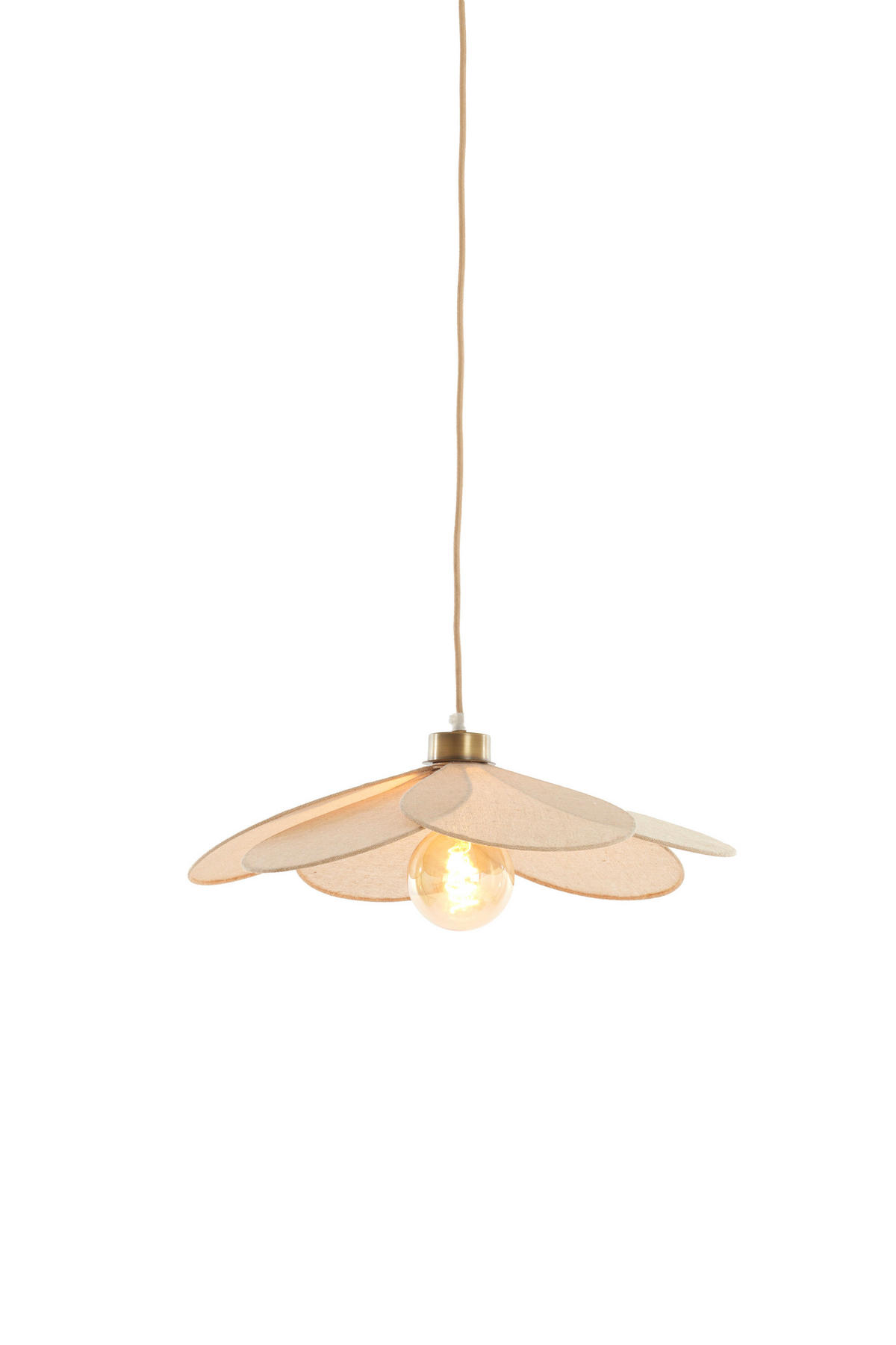 HÄNGELAMPE Fyan - Braun - 46/46/13 cm - Braun, Textil (46/46/13cm) - Light & Living