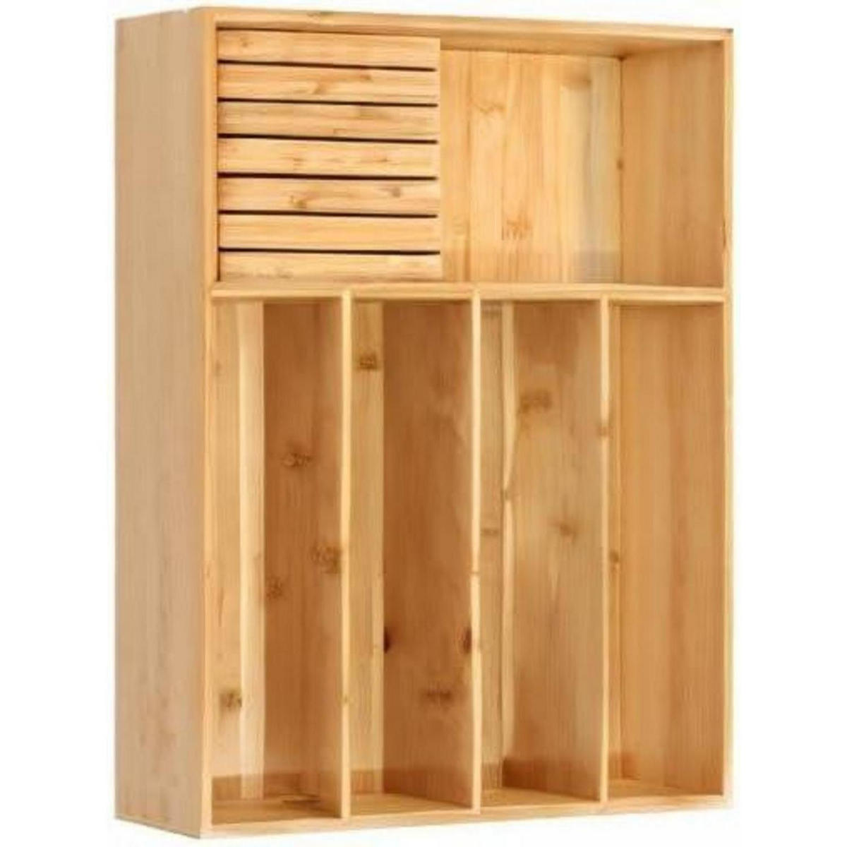 BESTECKEINSATZ mit Messerblock Bambus 43 cm - Braun, Naturmaterialien (32/4.5/43cm)