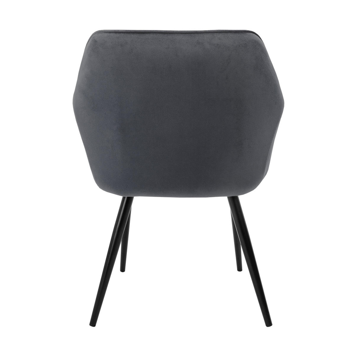 STUHL Samt Anthrazit 6er Set - Anthrazit, Metall (63/80/60cm) - ML-DESIGN