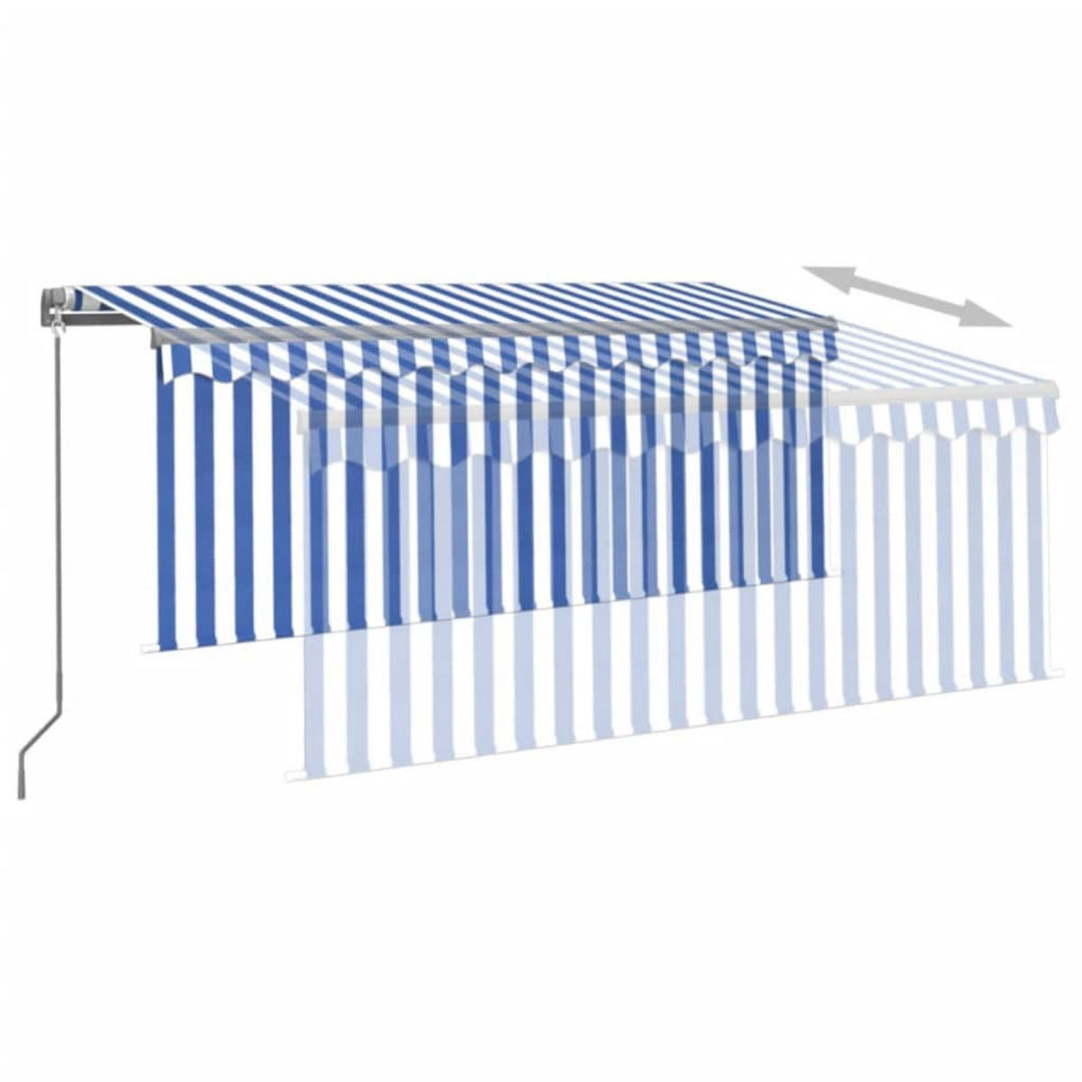 MARKISE Manuell Einziehbar mit Rollo 3x2,5 m Blau - Blau, Metall (250/1/300cm) - furnicato