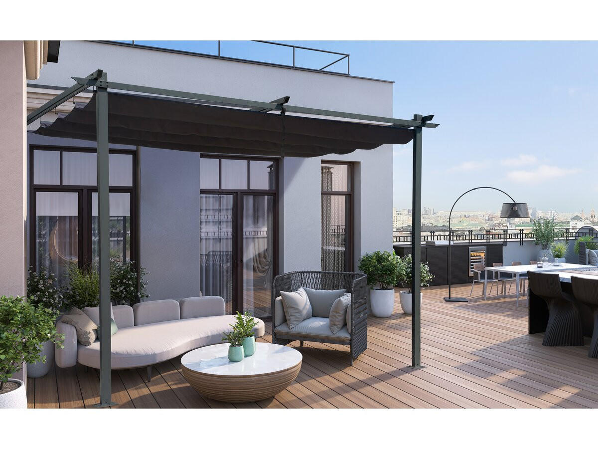 PERGOLA - MARKISE Grau - Grau, Metall (290/220/295cm) - Habitat Garten