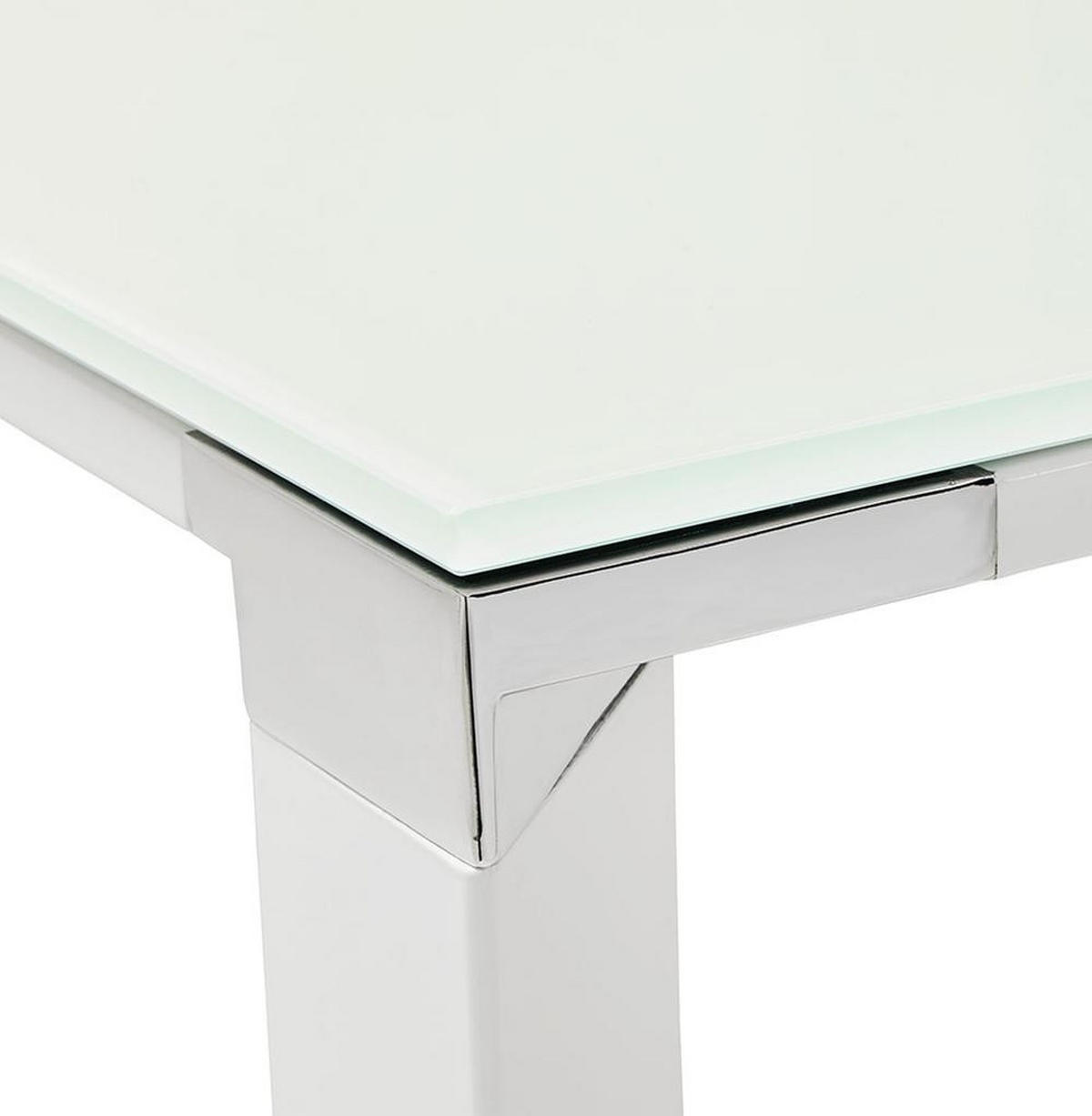 SCHREIBTISCH Glas Chromakzente Für Besprechungsraum KERIX, Weiß 200x100x74 cm - Weiß, Glas/Metall (100/200/74cm) - KADIMA DESIGN