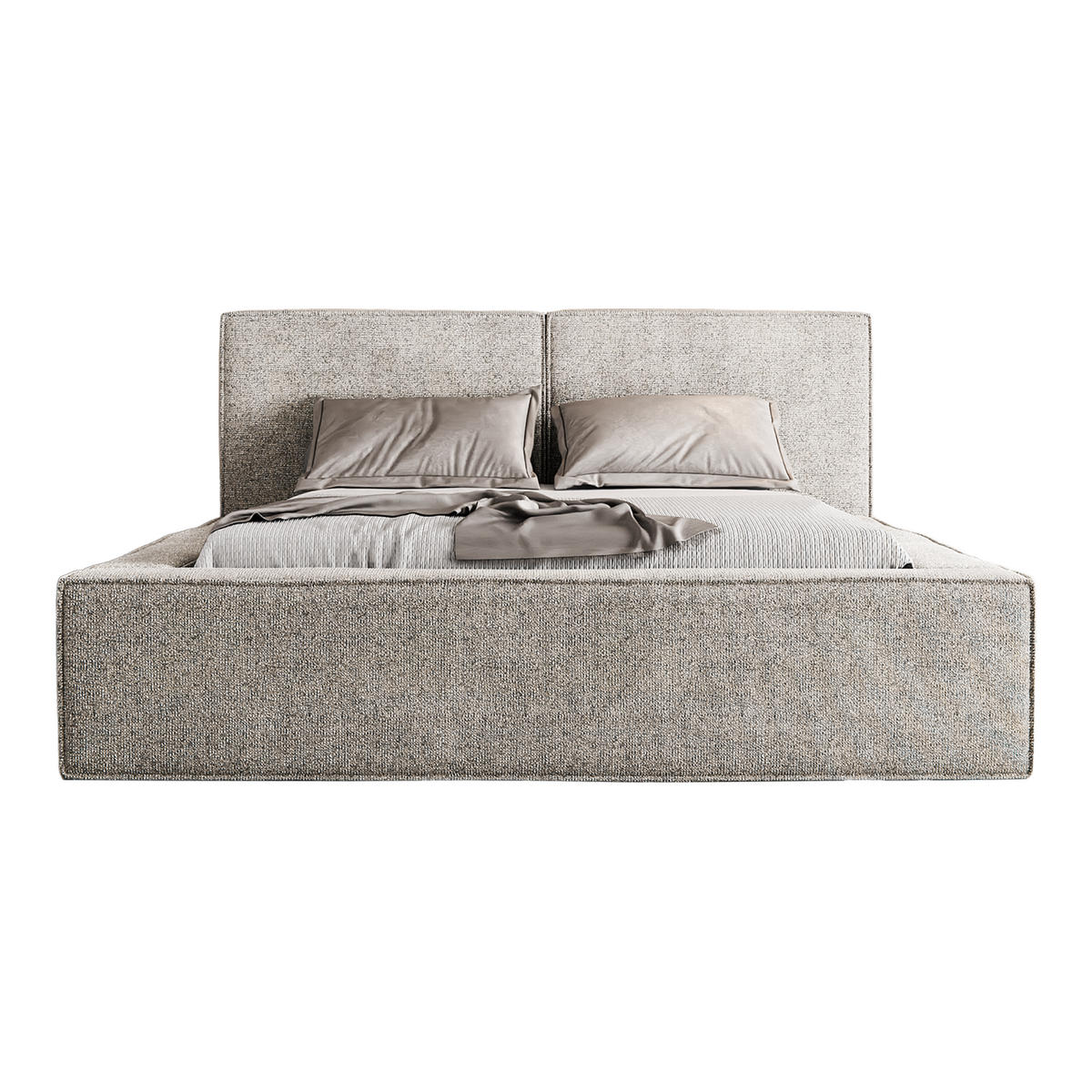 POLSTERBETT LESTI 140x200 cm, Grau - Grau, Textil (200/140cm) - Fedve