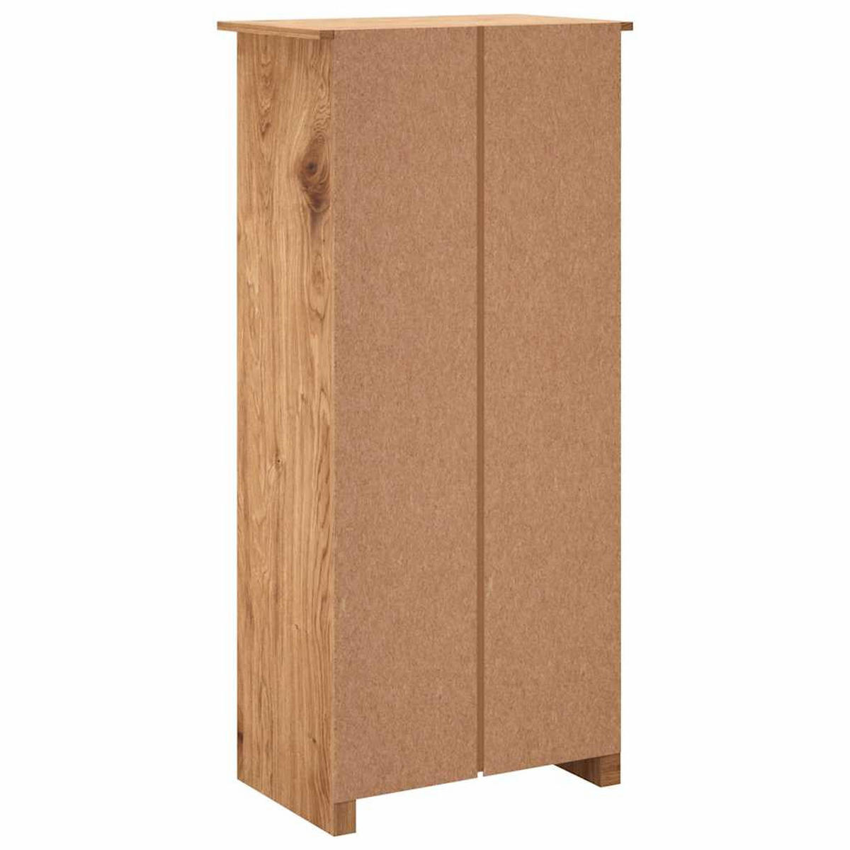 KLEIDERSCHRANK 2-Türig 80/50/171,5 cm aus Massives Kiefernholz Natürliche Holzfarbe - Schwarz/Naturfarben, Holz (80/50/50cm) - vidaXL