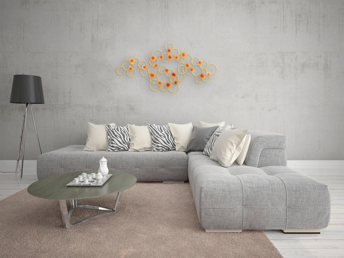 WANDDEKO Gold 114/57 cm - Goldfarben, Metall (3.2/57/5cm) - KUNSTLOFT