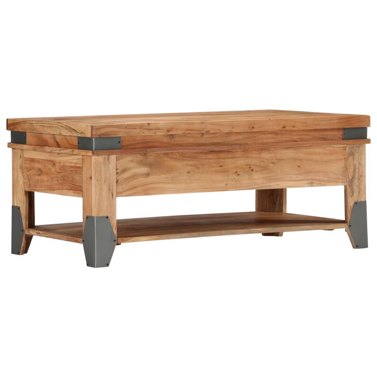 COUCHTISCH 110x52x45 cm Massivholz Akazie - Braun, Holz (52/110/45cm) - furnicato