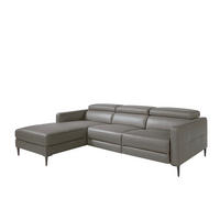 ECKSOFA Dunkelgrau Dunkler Stahl 258/173/95 cm - Dunkelgrau/Grau, Leder (258/173cm) - ANGEL CERDA