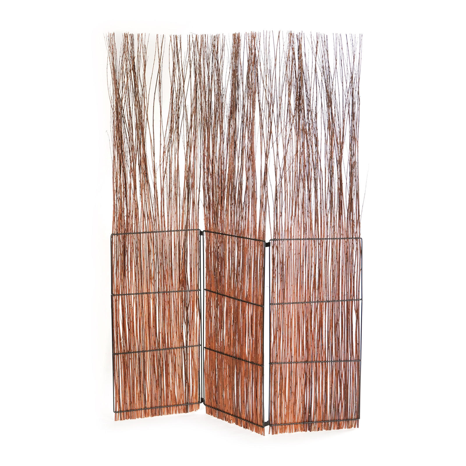 RAUMTEILER Nature Weidenholz mit Rinde naturfarben - Braun, Naturmaterialien (120/160/3cm) - DESIGN DELIGHTS